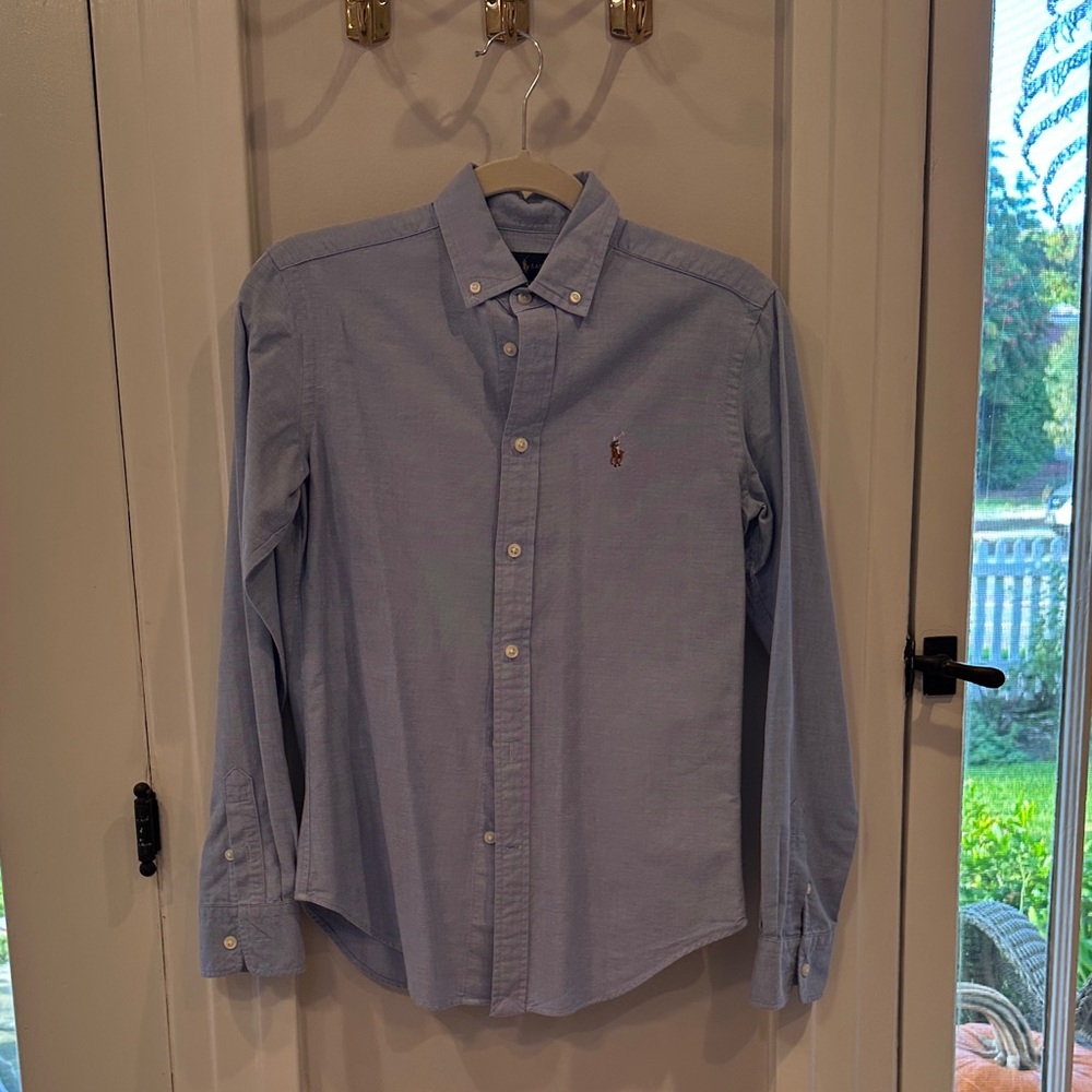 POLO RALPH LAUREN Women’s Blue Classic Fit Oxford (Sz. 0) - Picture 2 of 5